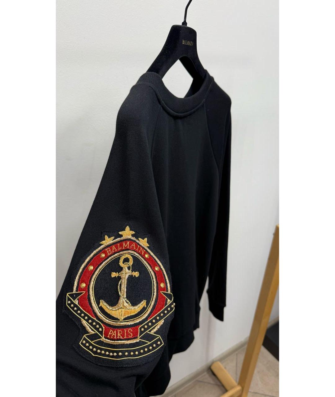 BALMAIN Черный хлопковый джемпер / свитер, фото 5