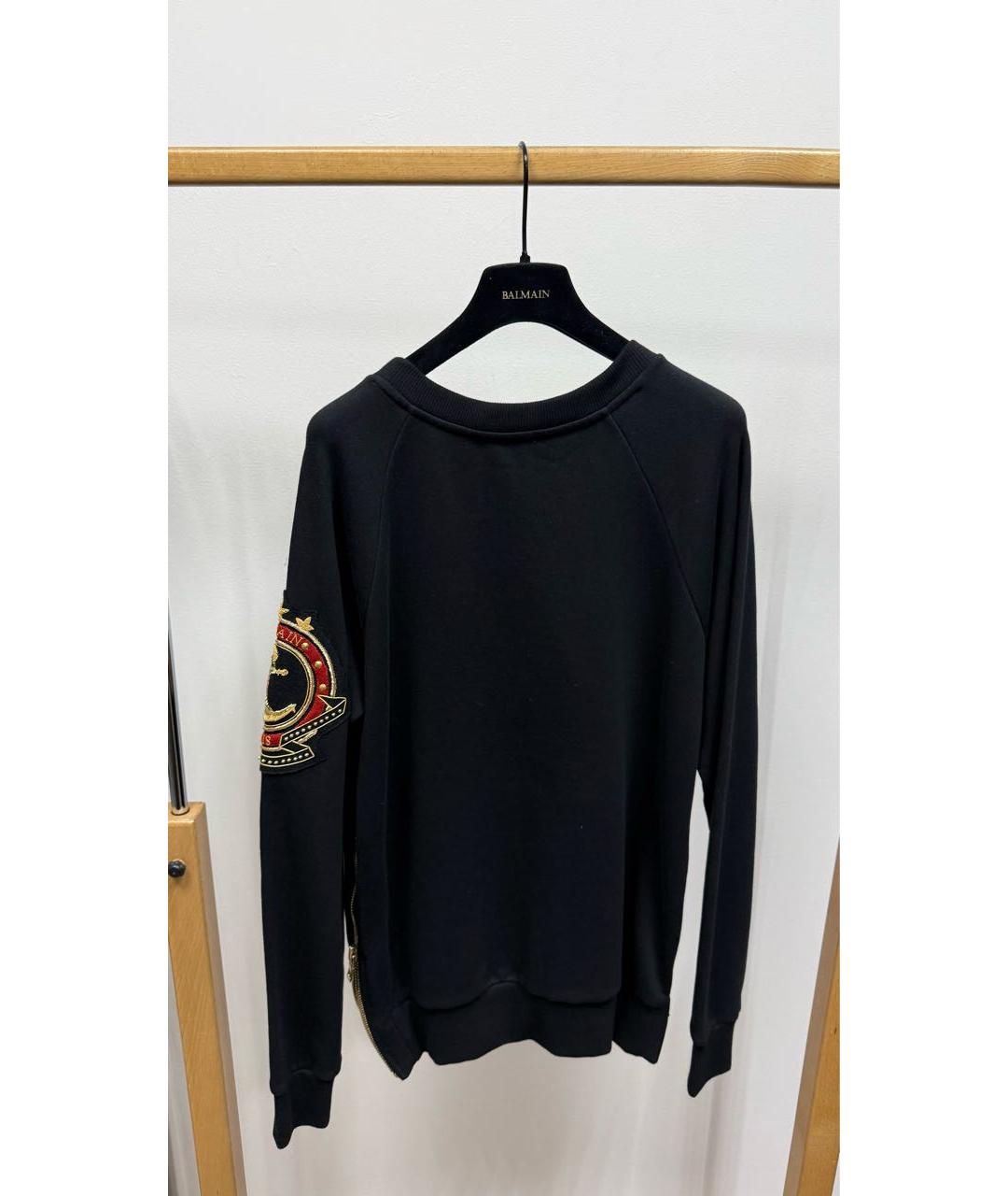 BALMAIN Черный хлопковый джемпер / свитер, фото 6