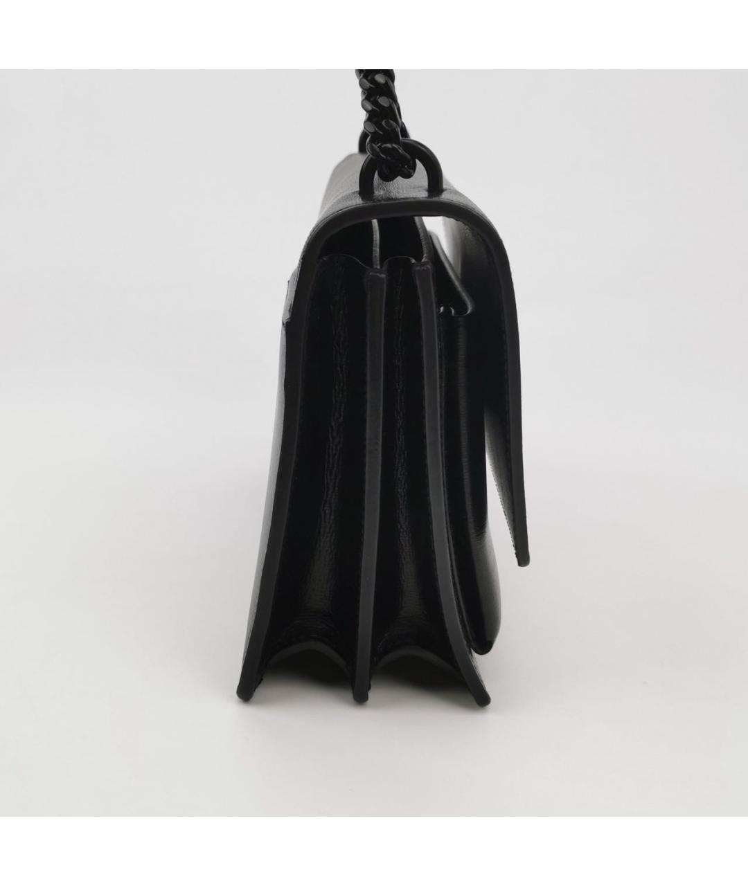 SAINT LAURENT Черная кожаная сумка через плечо, фото 3