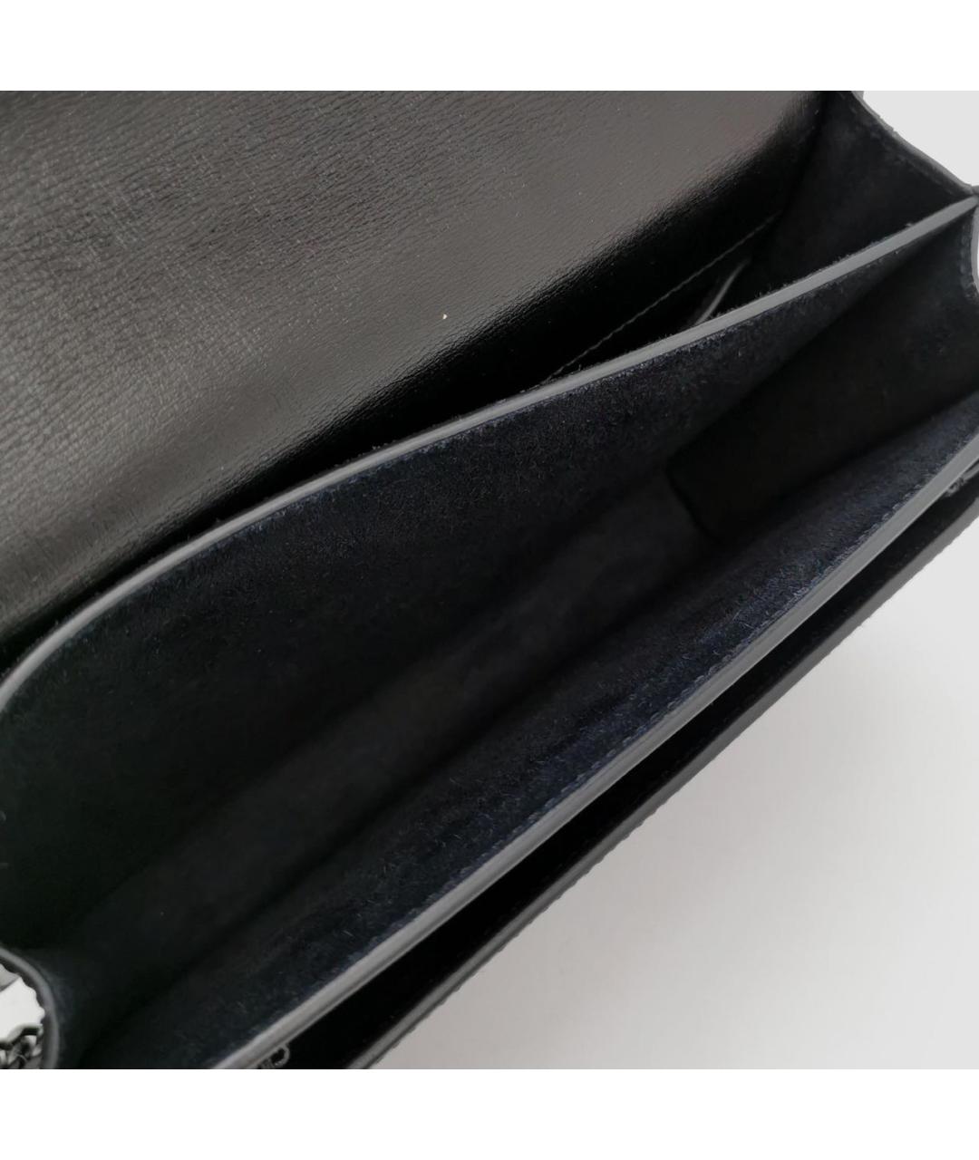 SAINT LAURENT Черная кожаная сумка через плечо, фото 6