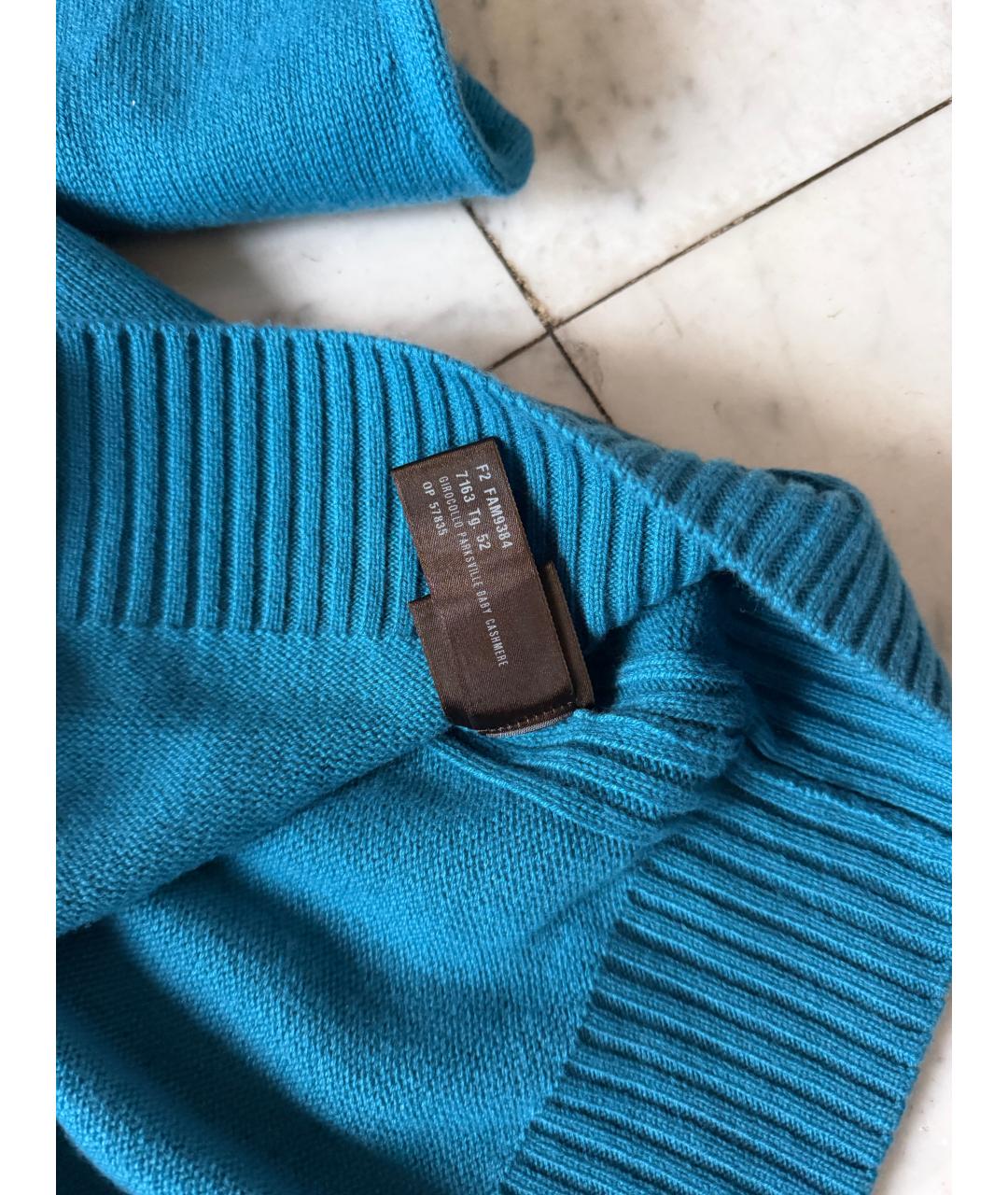 LORO PIANA Голубой кашемировый джемпер / свитер, фото 3