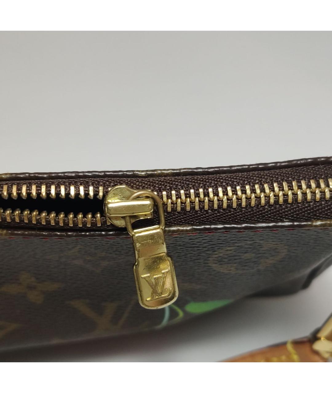 LOUIS VUITTON Коричневая кожаная сумка с короткими ручками, фото 6