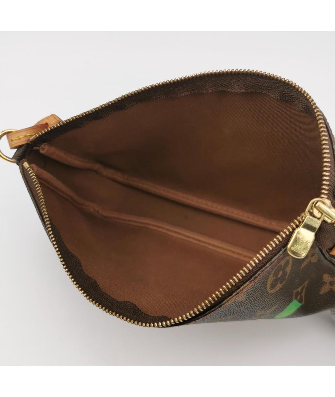 LOUIS VUITTON Коричневая кожаная сумка с короткими ручками, фото 5