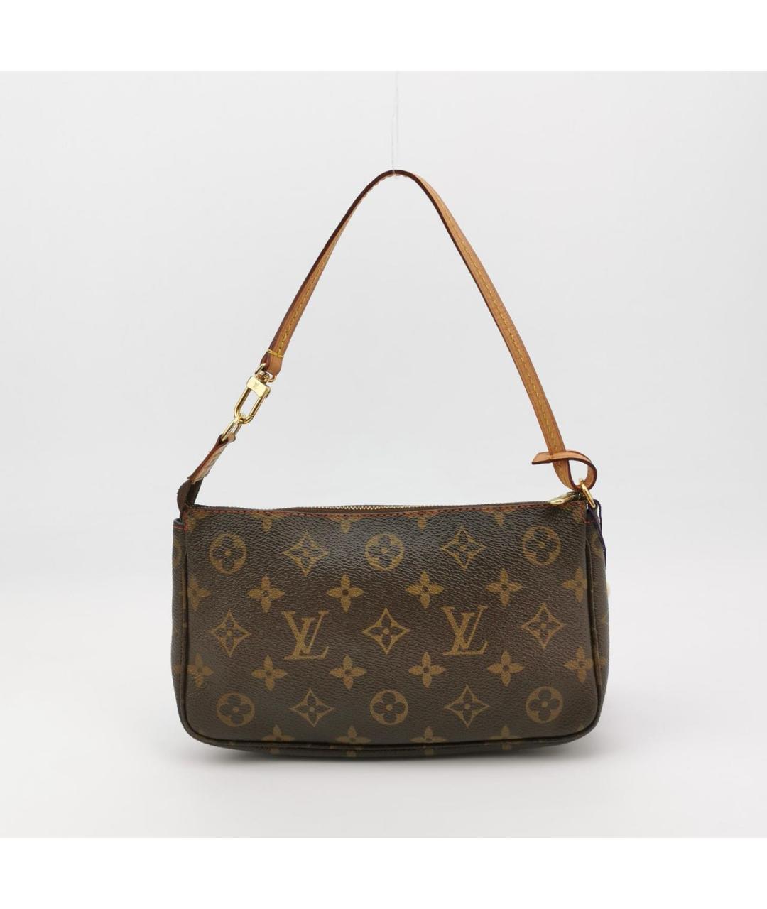 LOUIS VUITTON Коричневая кожаная сумка с короткими ручками, фото 3