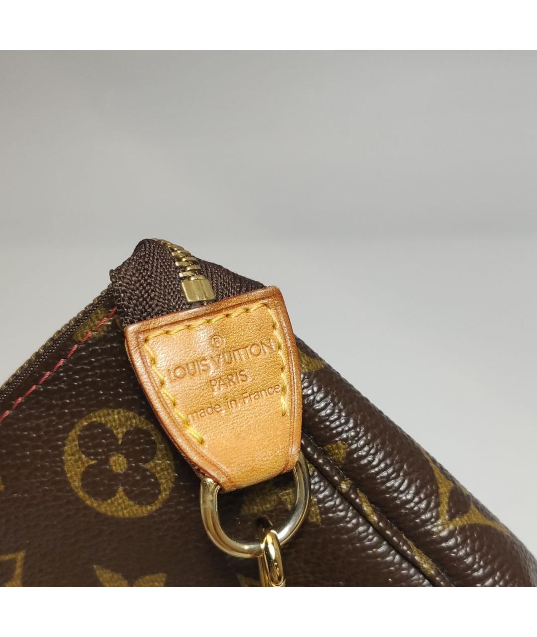 LOUIS VUITTON Коричневая кожаная сумка с короткими ручками, фото 7