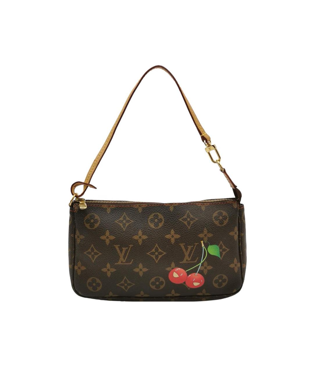 LOUIS VUITTON Коричневая кожаная сумка с короткими ручками, фото 1