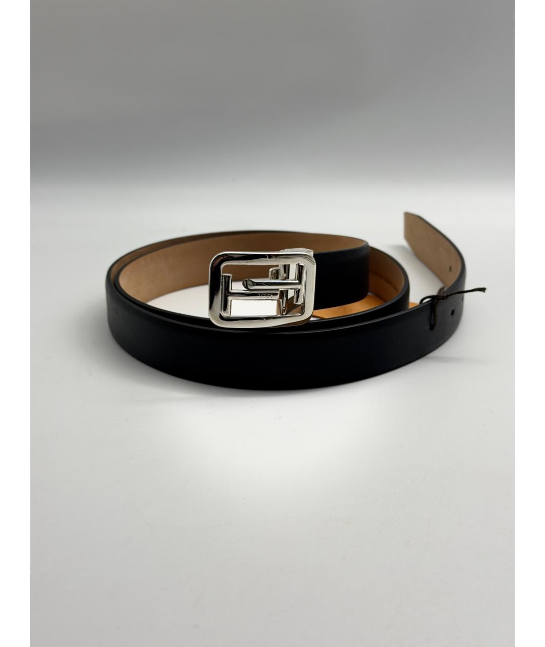 TOD'S Черный кожаный ремень, фото 7