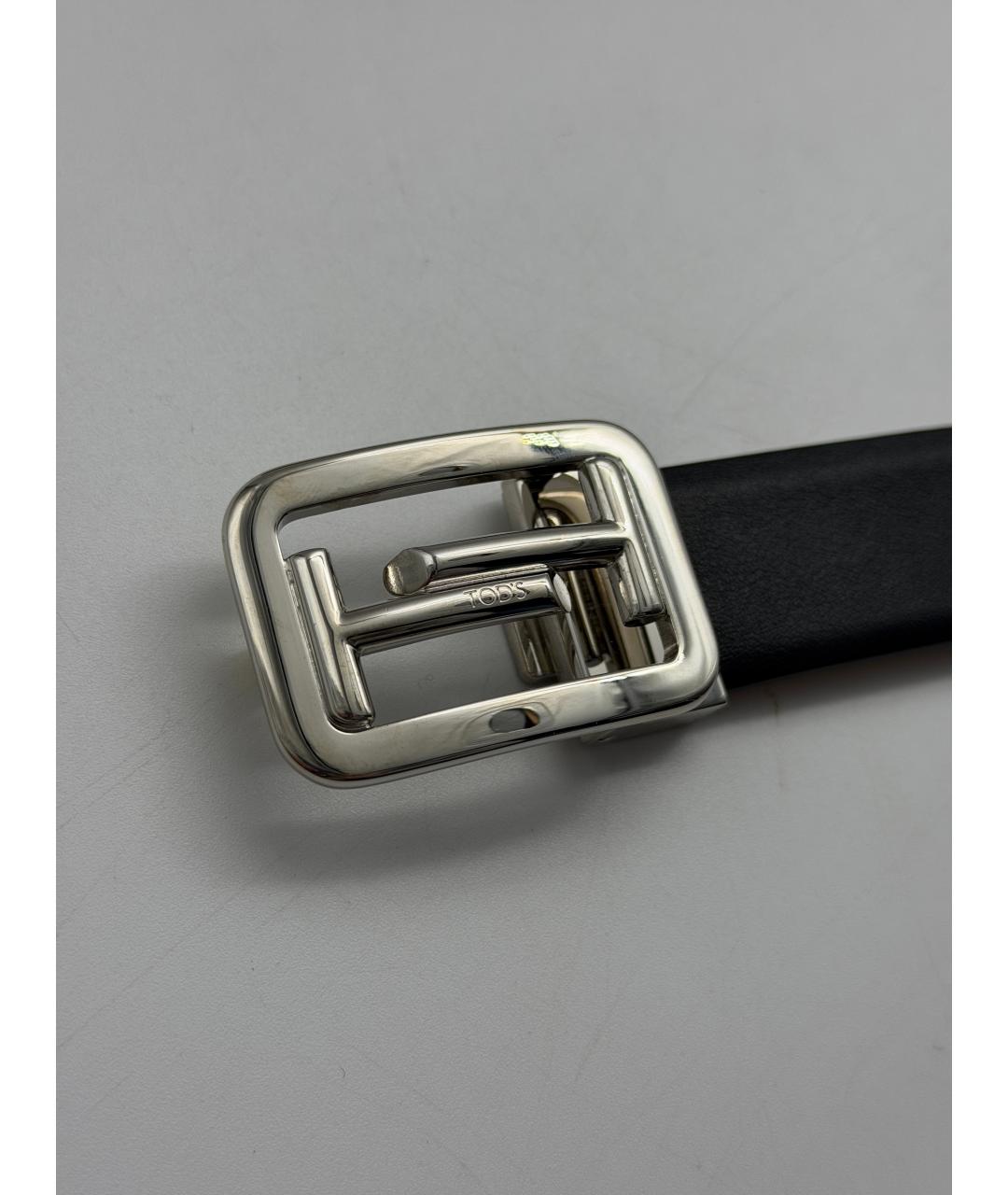 TOD'S Черный кожаный ремень, фото 4