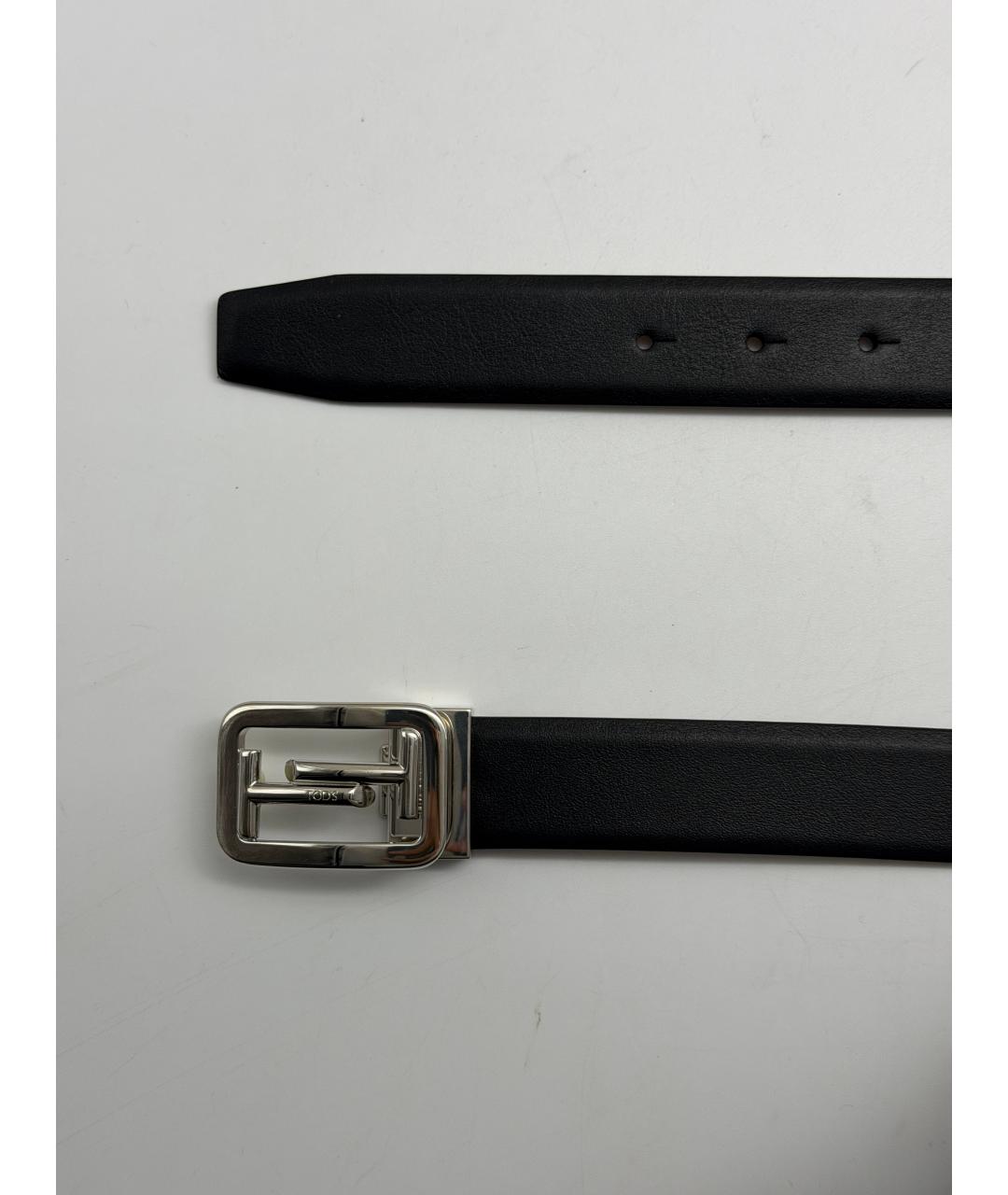 TOD'S Черный кожаный ремень, фото 3