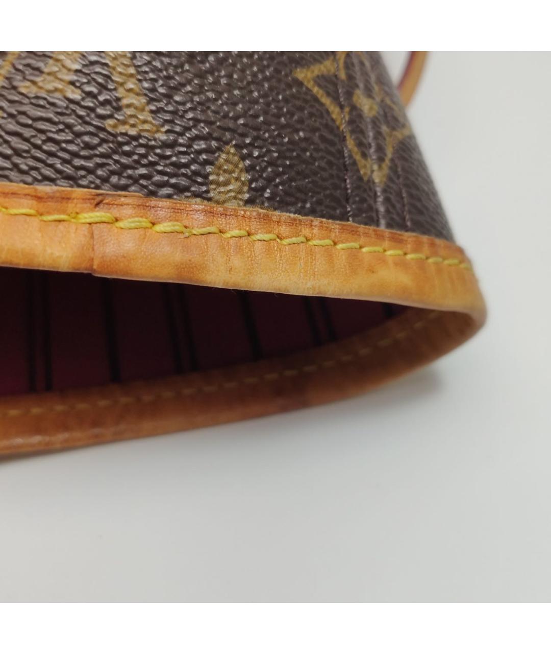 LOUIS VUITTON Коричневая кожаная сумка тоут, фото 6