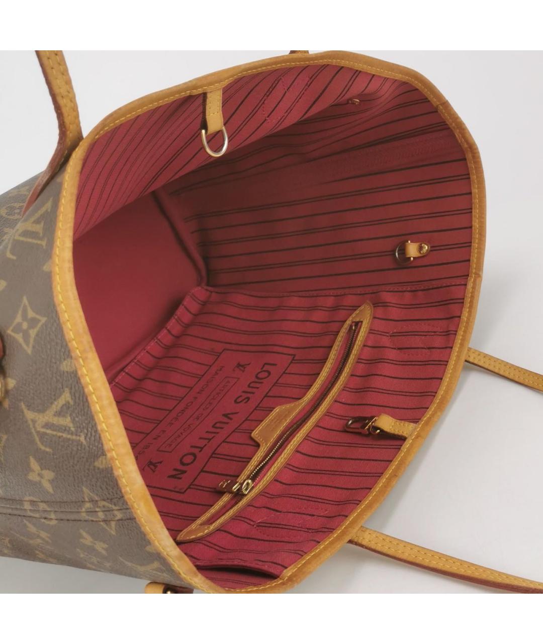 LOUIS VUITTON Коричневая кожаная сумка тоут, фото 5