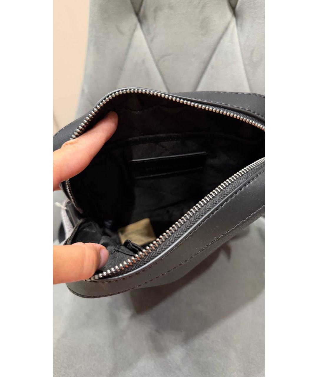 MICHAEL KORS Черная кожаная барсетка, фото 4