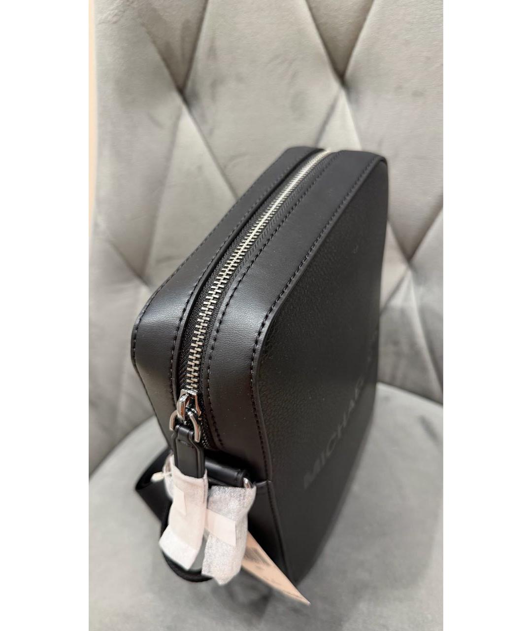 MICHAEL KORS Черная кожаная барсетка, фото 5