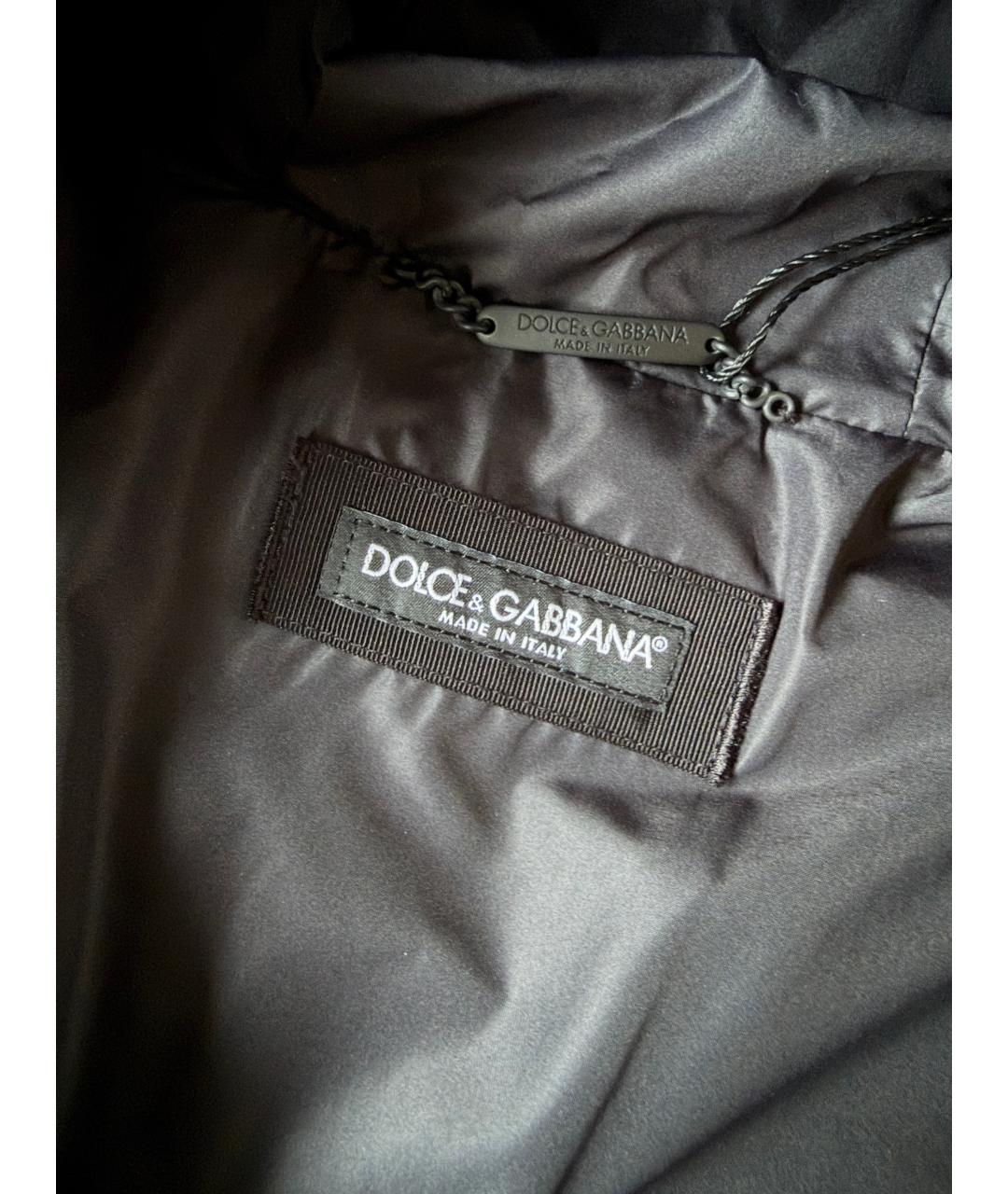 DOLCE&GABBANA Черный полиэстеровый пуховик, фото 5
