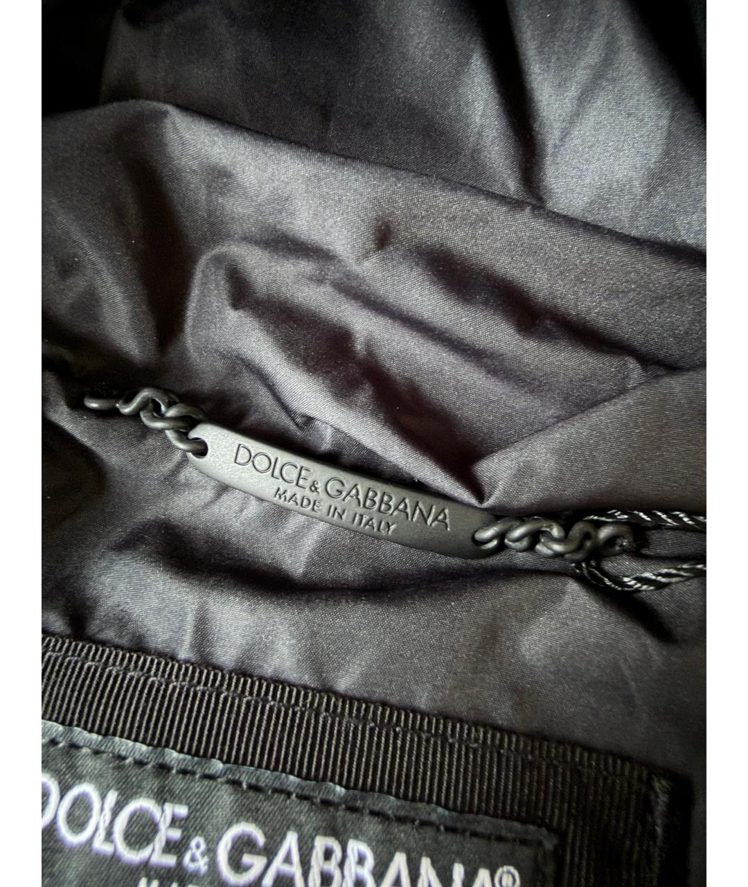 DOLCE&GABBANA Черный полиэстеровый пуховик, фото 4