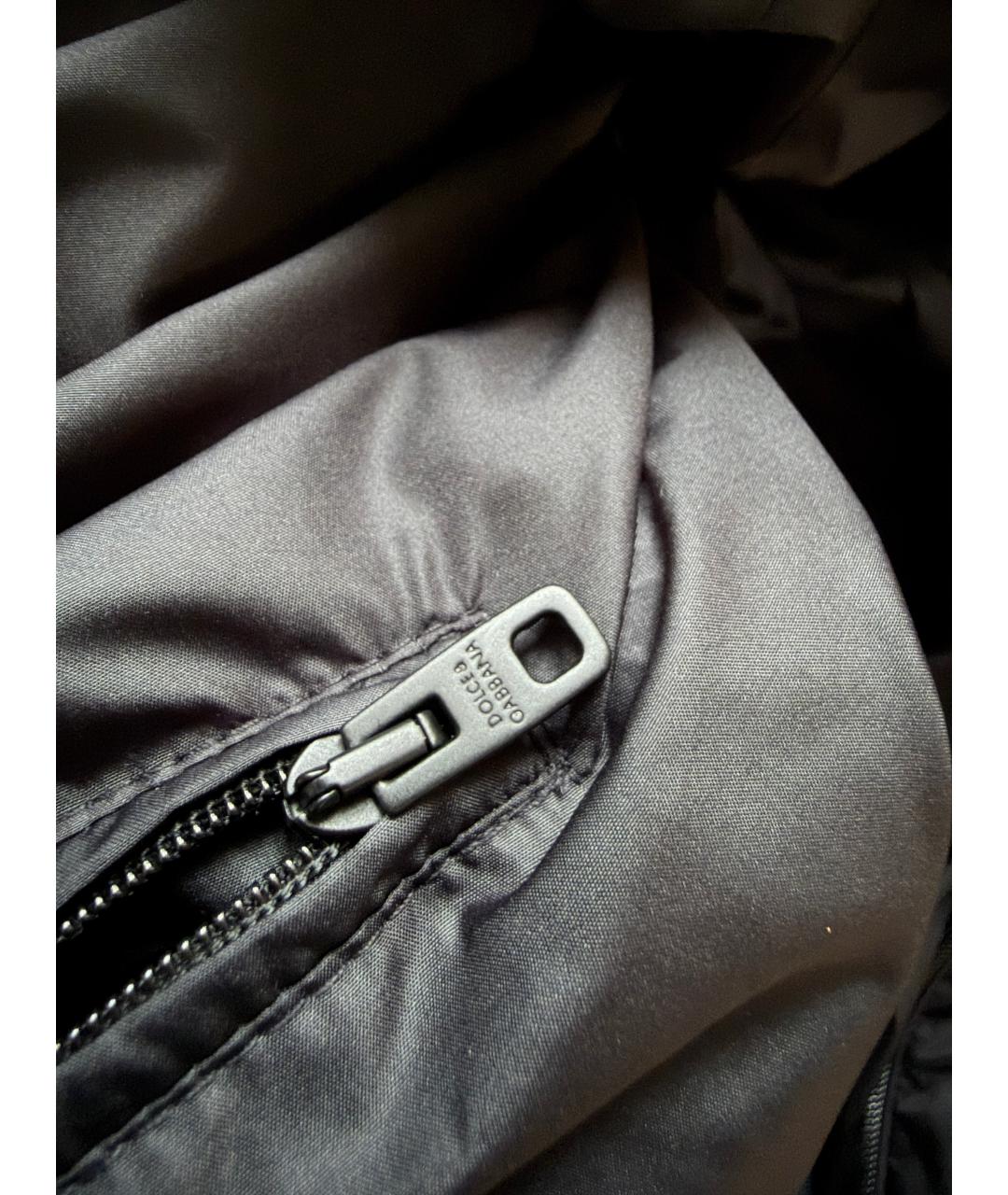 DOLCE&GABBANA Черный полиэстеровый пуховик, фото 2