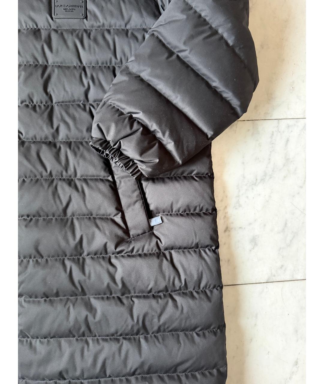 DOLCE&GABBANA Черный полиэстеровый пуховик, фото 8