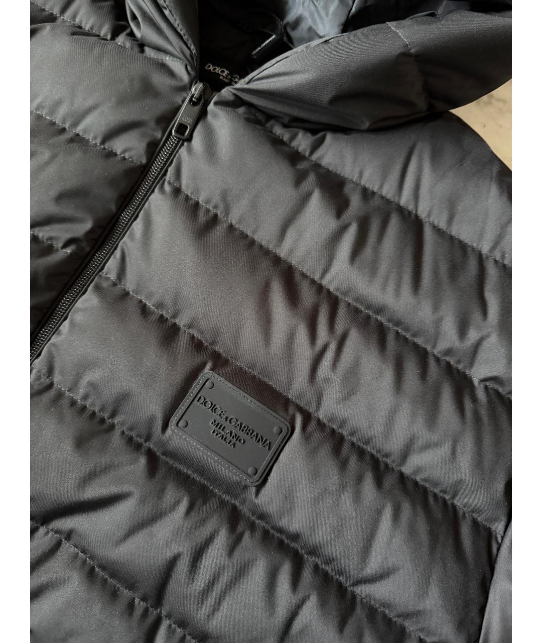 DOLCE&GABBANA Черный полиэстеровый пуховик, фото 6