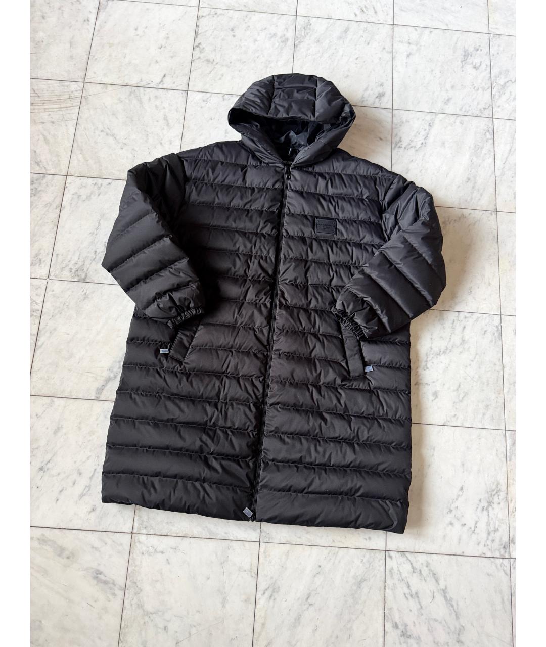 DOLCE&GABBANA Черный полиэстеровый пуховик, фото 9