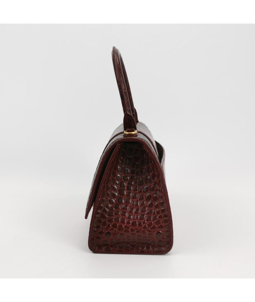 BALENCIAGA Бордовая кожаная сумка через плечо, фото 2