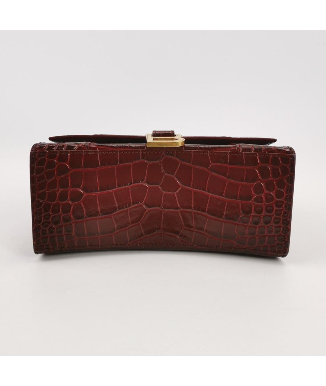 BALENCIAGA Бордовая кожаная сумка через плечо, фото 5