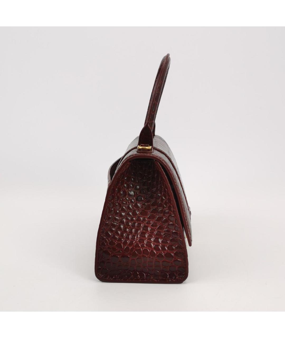 BALENCIAGA Бордовая кожаная сумка через плечо, фото 3
