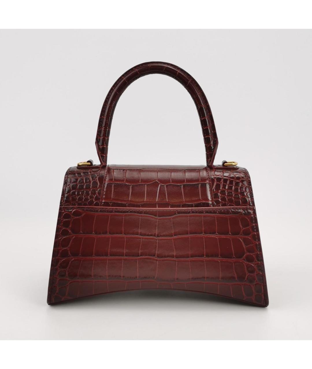 BALENCIAGA Бордовая кожаная сумка через плечо, фото 4