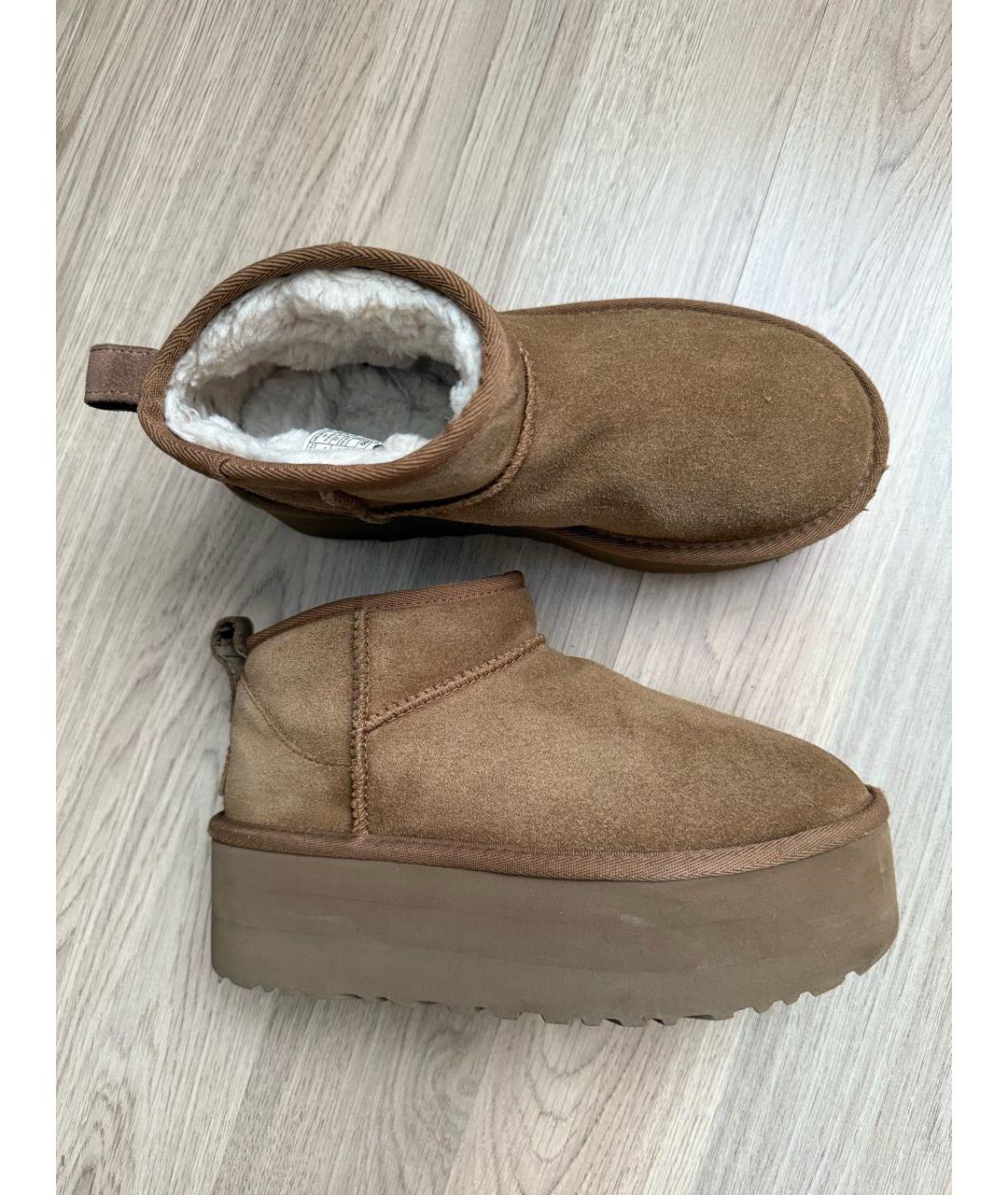 UGG AUSTRALIA Бежевые замшевые ботинки, фото 6