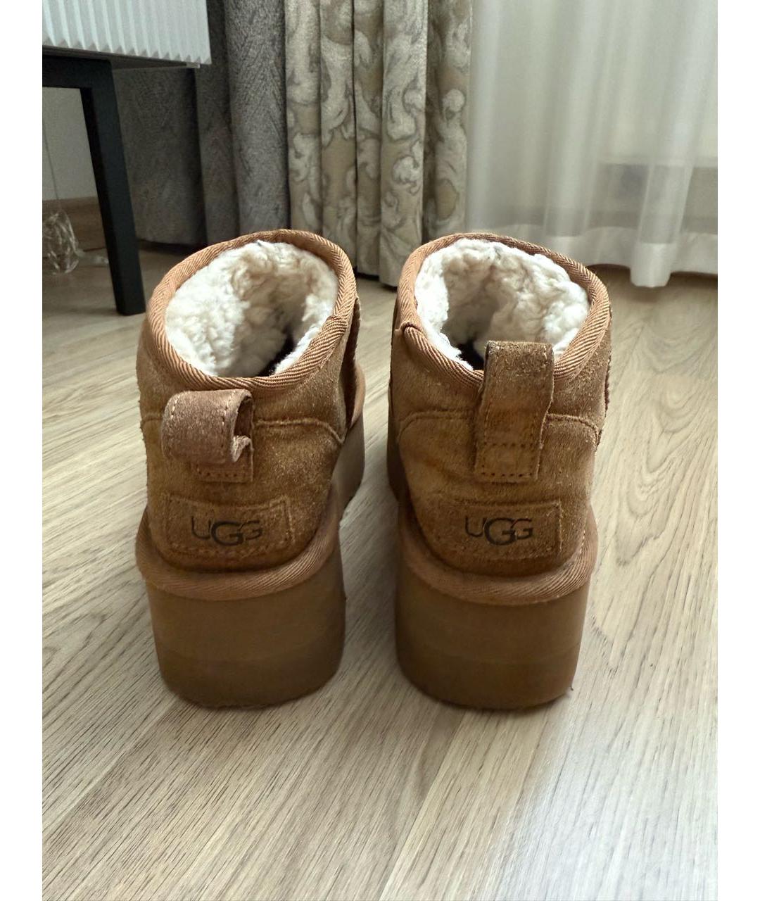 UGG AUSTRALIA Бежевые замшевые ботинки, фото 5