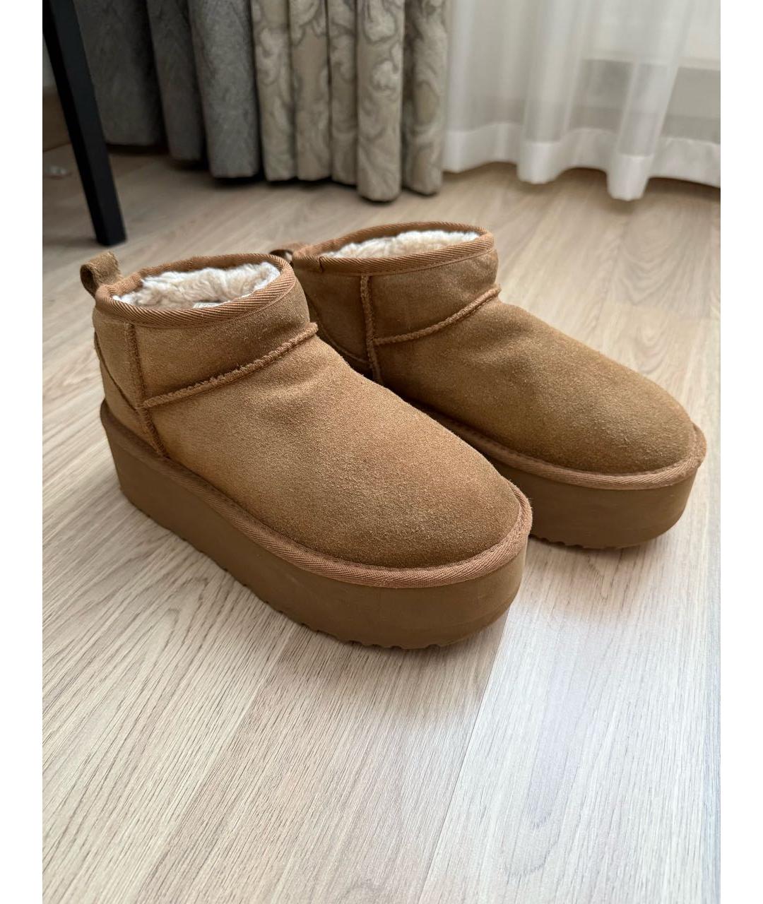 UGG AUSTRALIA Бежевые замшевые ботинки, фото 2
