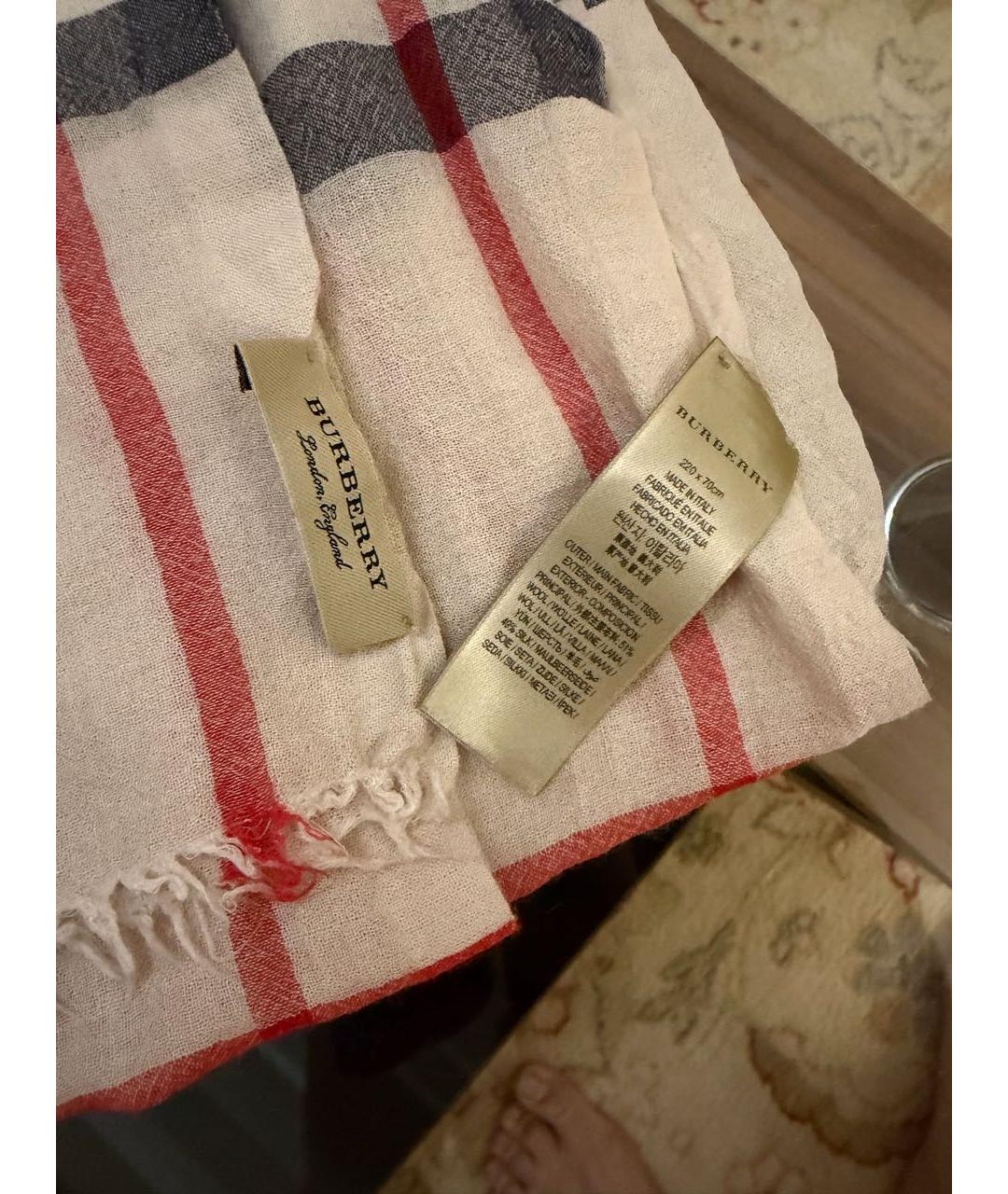 BURBERRY Бежевый кашемировый платок, фото 3