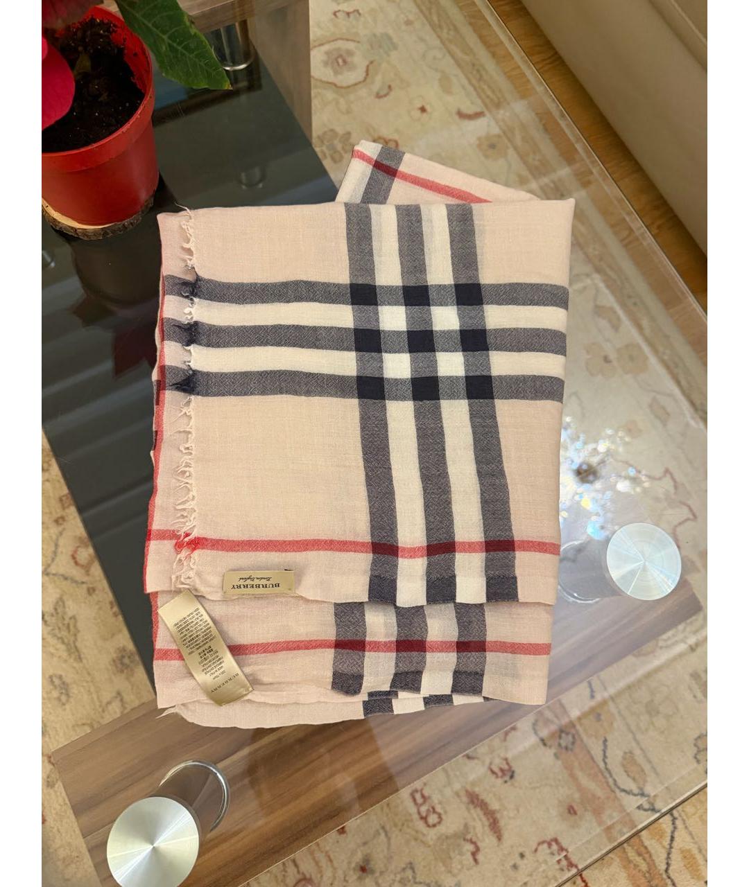 BURBERRY Бежевый кашемировый платок, фото 5