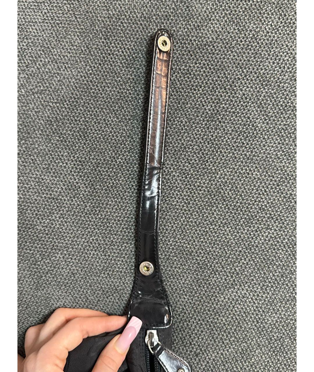 BLUMARINE Черная тканевая сумка с короткими ручками, фото 8