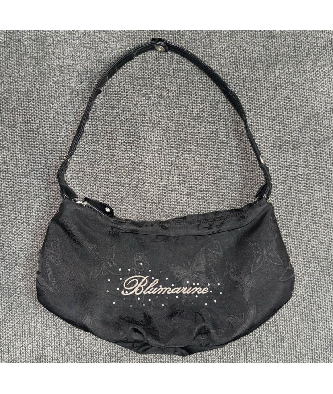 BLUMARINE Черная тканевая сумка с короткими ручками, фото 9