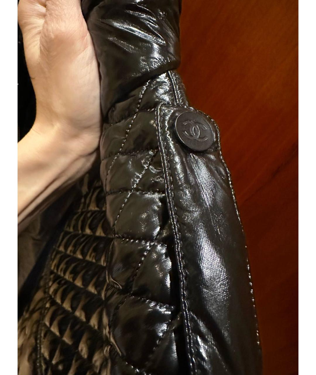 CHANEL Черная полиуретановая куртка, фото 4