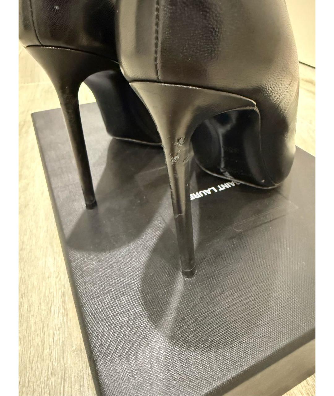 SAINT LAURENT Черные кожаные туфли, фото 5