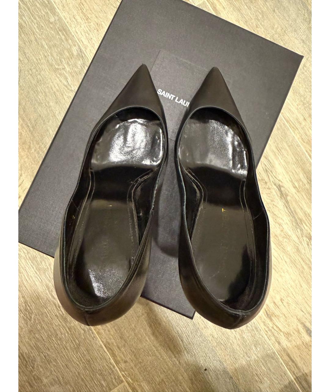 SAINT LAURENT Черные кожаные туфли, фото 3