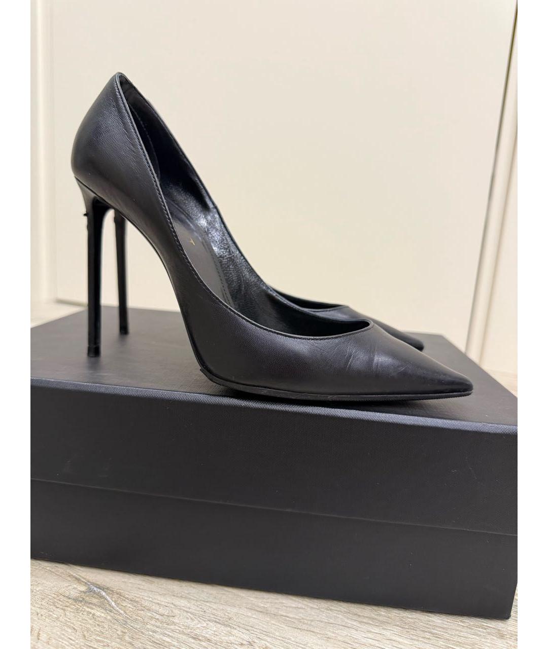 SAINT LAURENT Черные кожаные туфли, фото 6