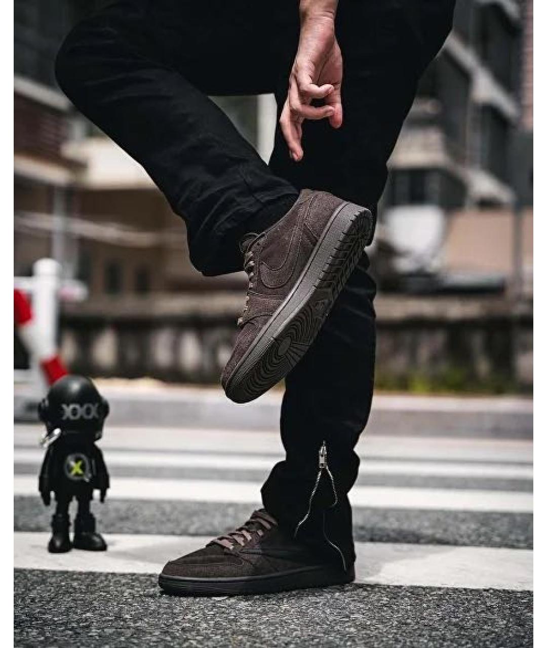 JORDAN Коричневые низкие кроссовки / кеды, фото 3