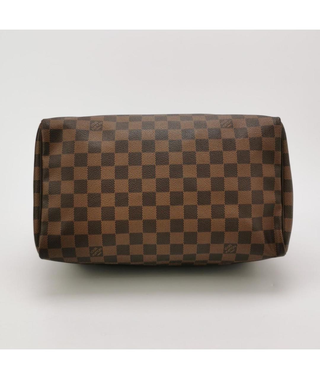 LOUIS VUITTON Коричневая кожаная сумка с короткими ручками, фото 5