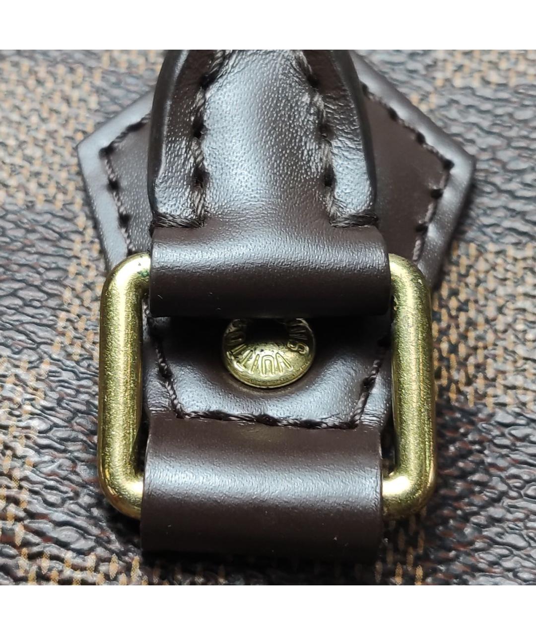 LOUIS VUITTON Коричневая кожаная сумка с короткими ручками, фото 8