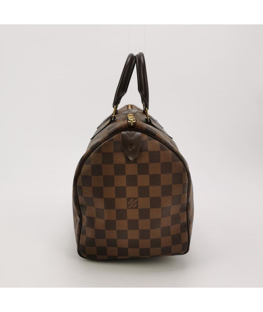 LOUIS VUITTON Коричневая кожаная сумка с короткими ручками, фото 3