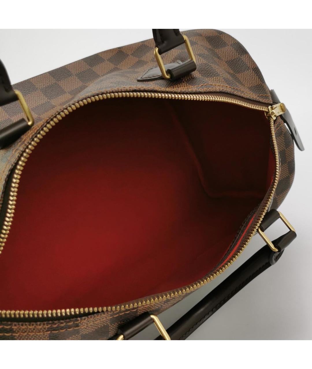 LOUIS VUITTON Коричневая кожаная сумка с короткими ручками, фото 6