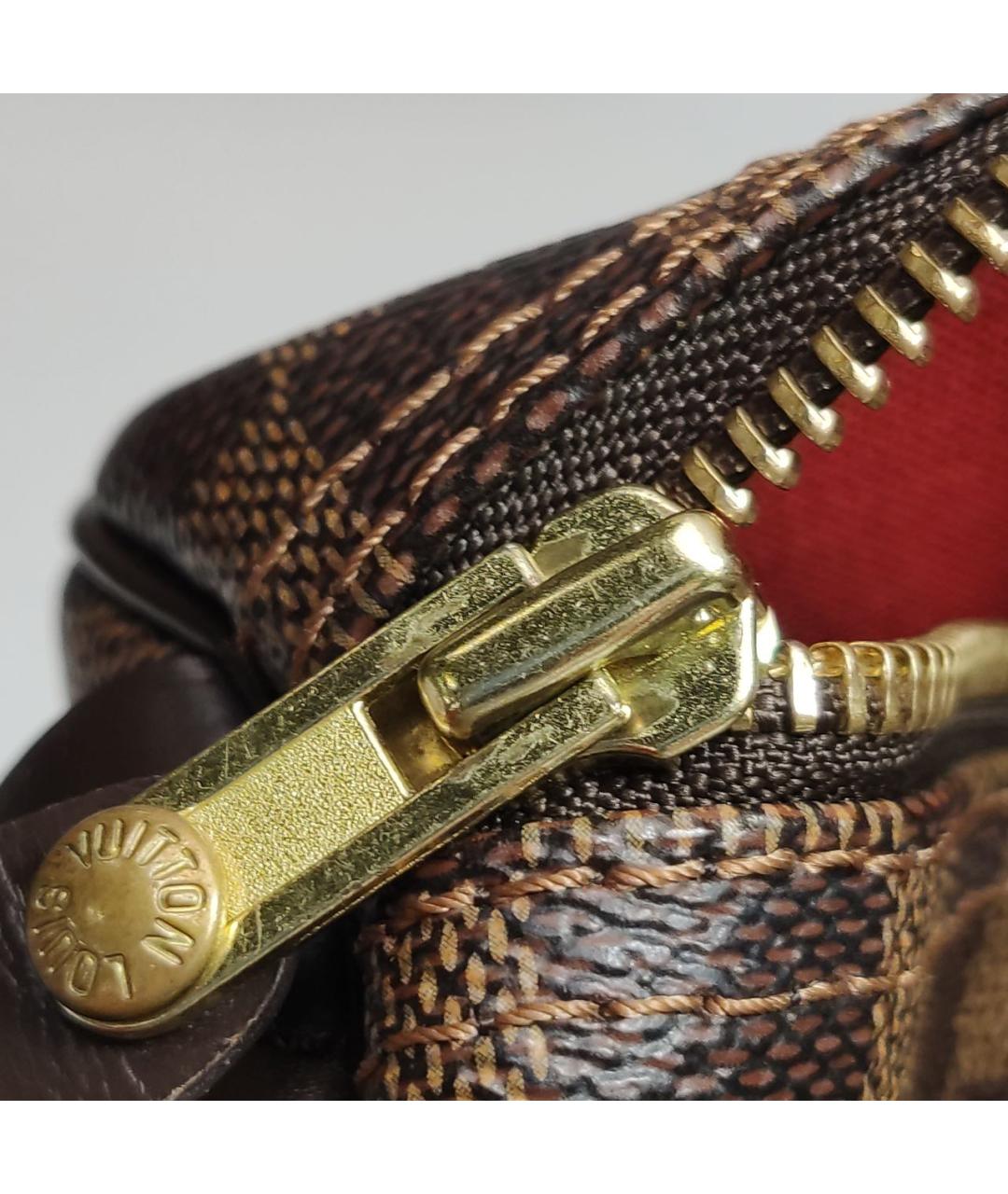 LOUIS VUITTON Коричневая кожаная сумка с короткими ручками, фото 7