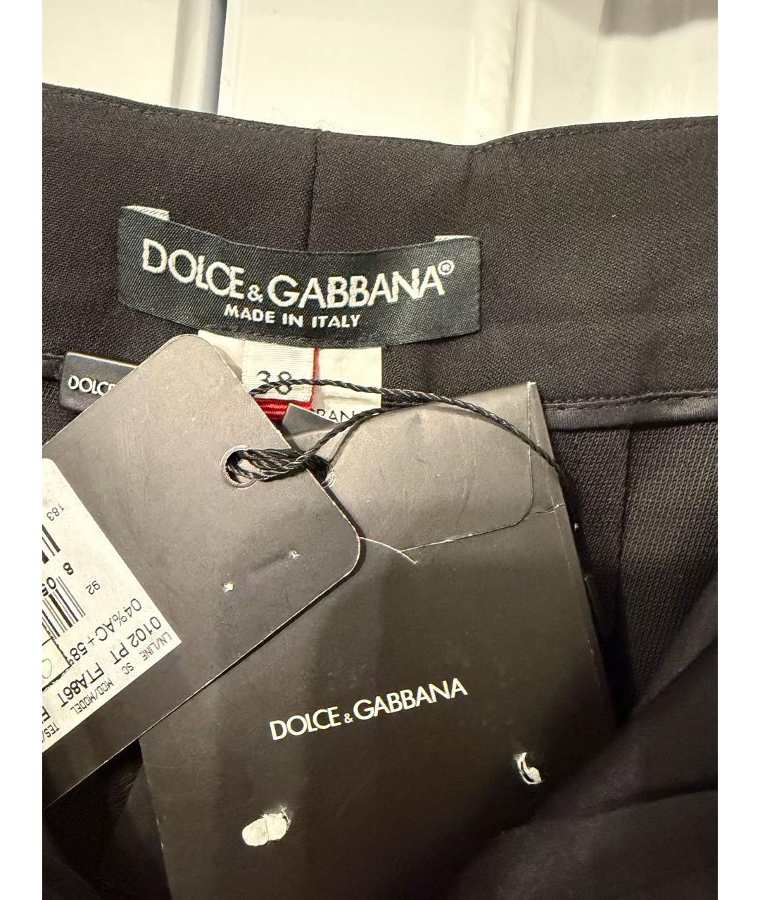 DOLCE&GABBANA Черные шерстяные брюки широкие, фото 3