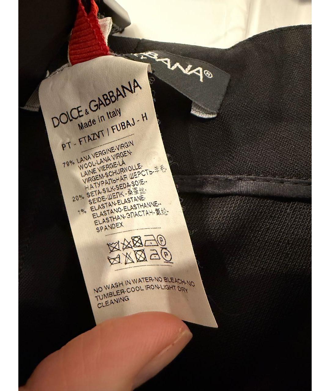 DOLCE&GABBANA Черные шерстяные брюки широкие, фото 4