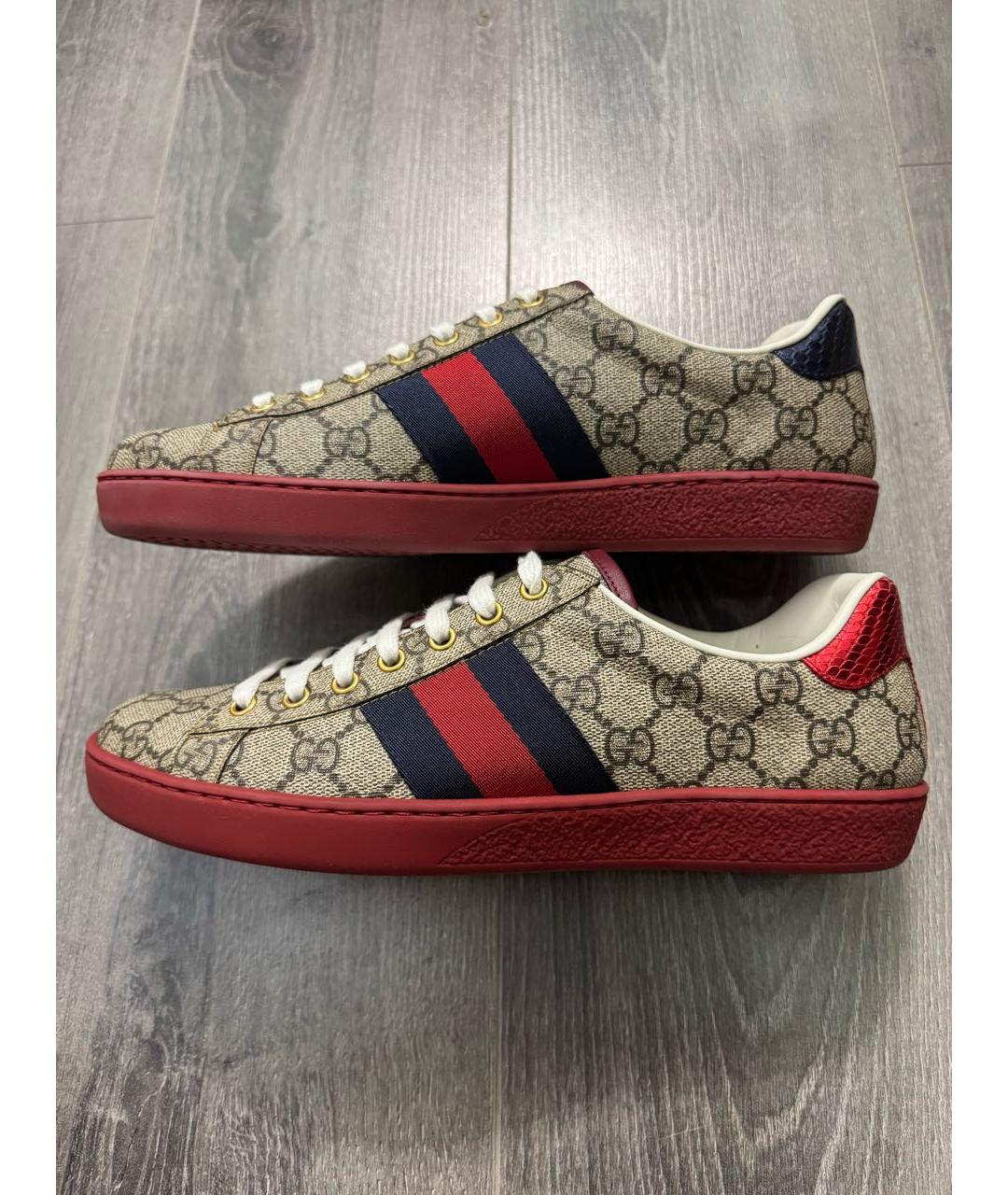 GUCCI Бежевые низкие кроссовки / кеды, фото 9