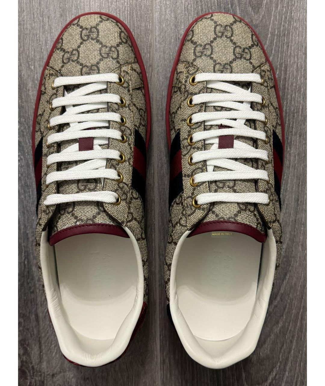 GUCCI Бежевые низкие кроссовки / кеды, фото 3