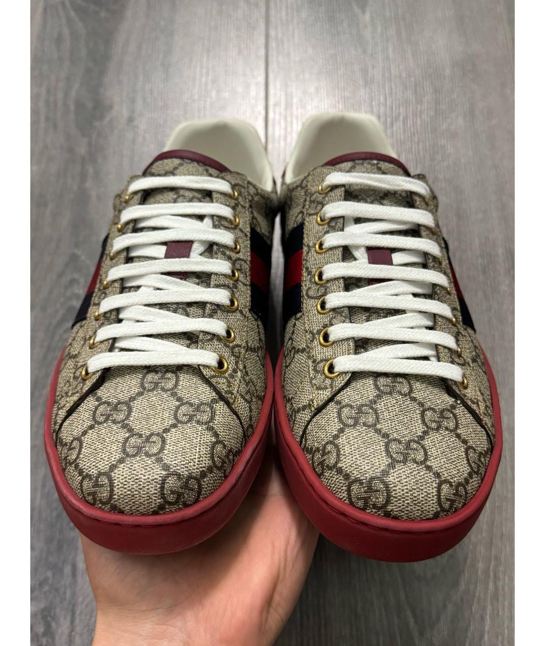 GUCCI Бежевые низкие кроссовки / кеды, фото 2