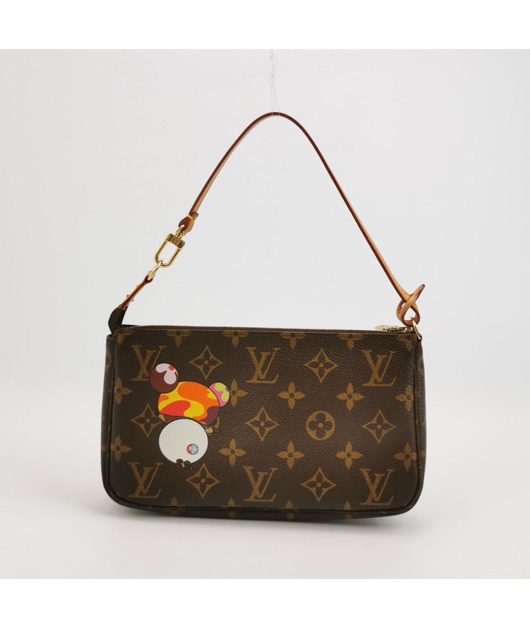 LOUIS VUITTON Коричневая кожаная сумка с короткими ручками, фото 4